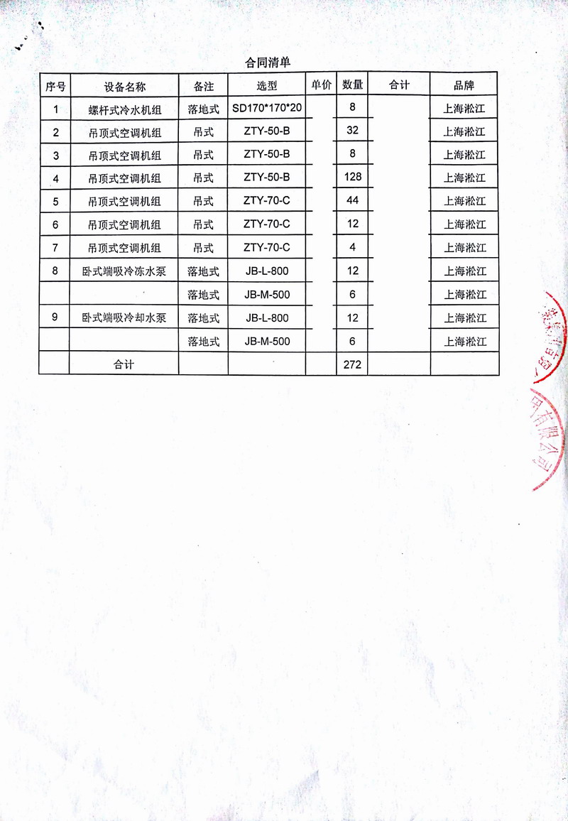 【合肥融侨悦城项目】吊*式空调机组弹簧减震器合同